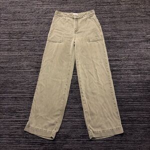 Claudie Pierlot Paris Size 38 Green High Rise Wide Leg Lyocell Baker Jeans